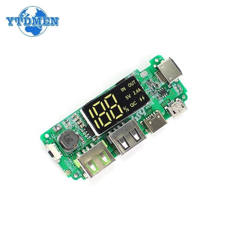 Светодиодный двойной USB 5 В 2,4 А Micro/Type-C USB мобильный блок питания 18650 модуль зарядки литиевая батарея плата зарядного устройства защита цепи