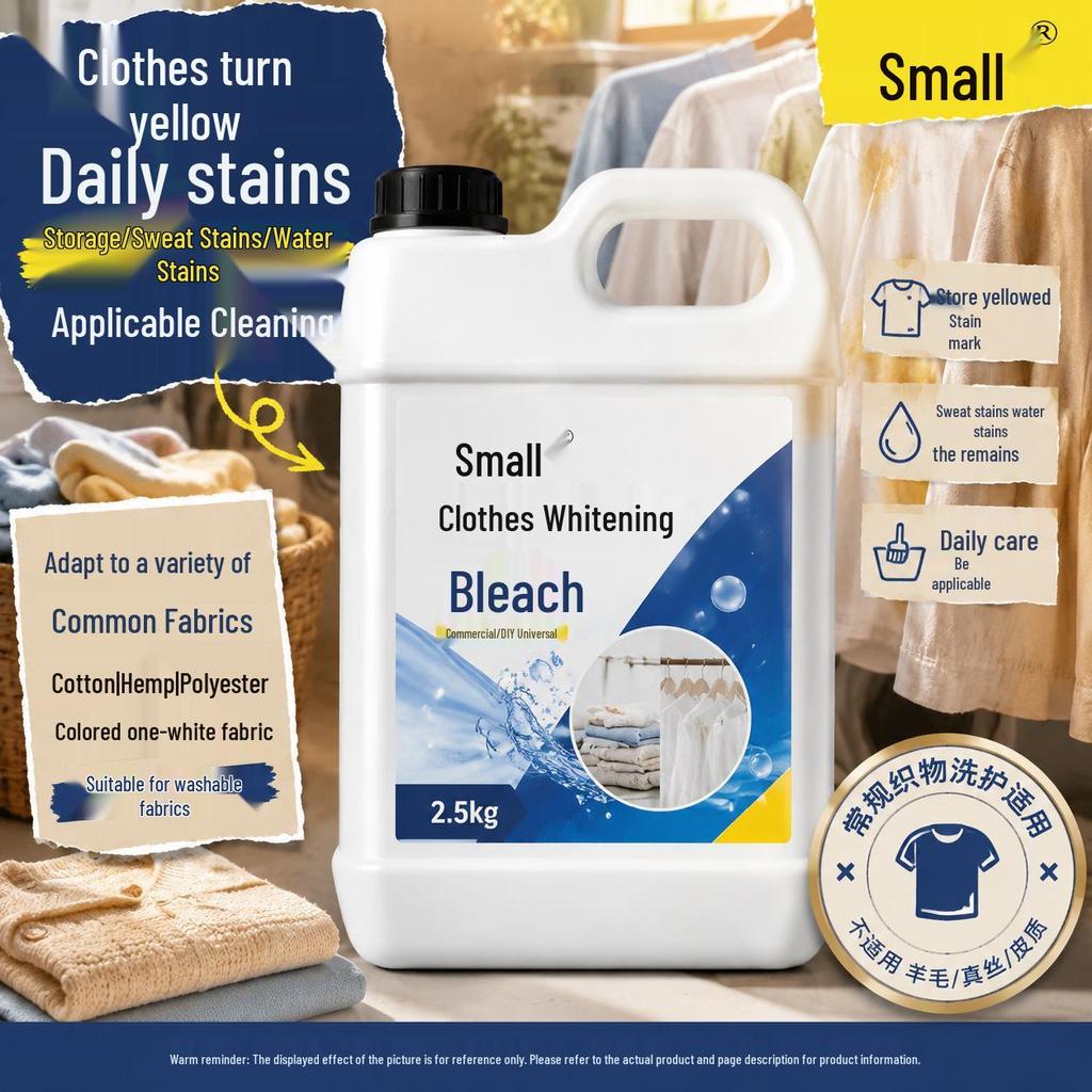 Clothing Whitening Liquid for Yellowed Whites: Removes Stains from Clothes, Socks, and Towels.