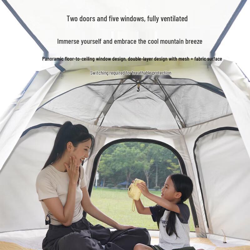 Portable Hexagonal Tent & Tarp Combo (5-8 Person)