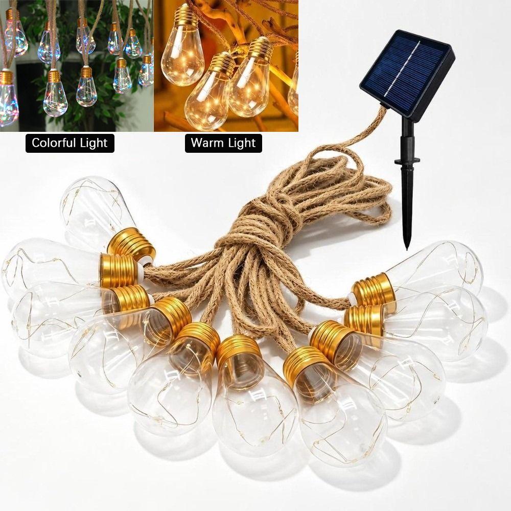 Warm/Colorful Light Solar String Light Bulbs 10/16 LED Bulb String Light Fairy Light String Garden