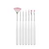 7-Piece Nail Art Pen Set: Carving & Striping Brushes with White Handles