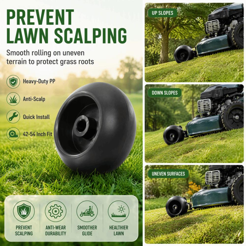 Black Lawn Mower Deck Wheels Durable Deck Support Wheels Tidy Bolt On Kit Grass Cutting Support