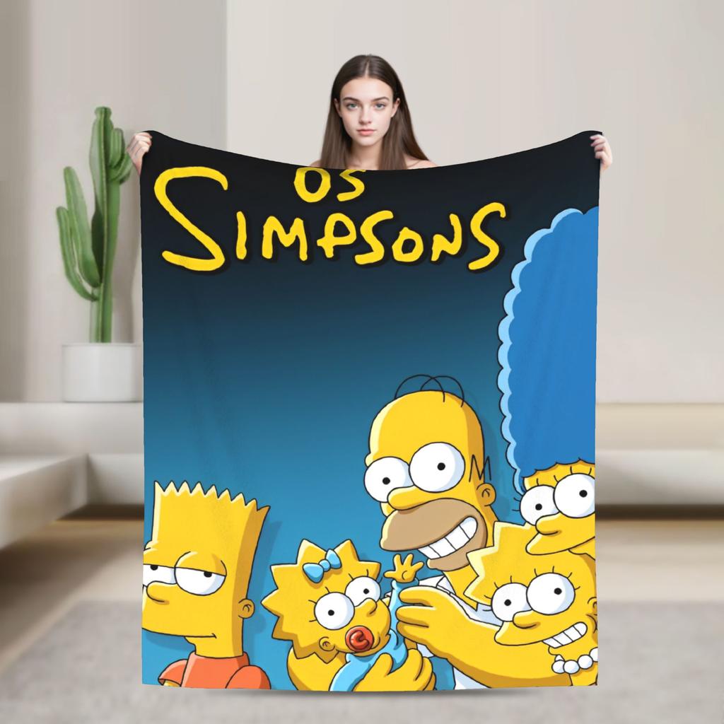 The Simpsons Cartoon Blanket Warm Novelty Plush Throw Blanket For Outdoor Decorative Flannel Bedspread Bed Cover