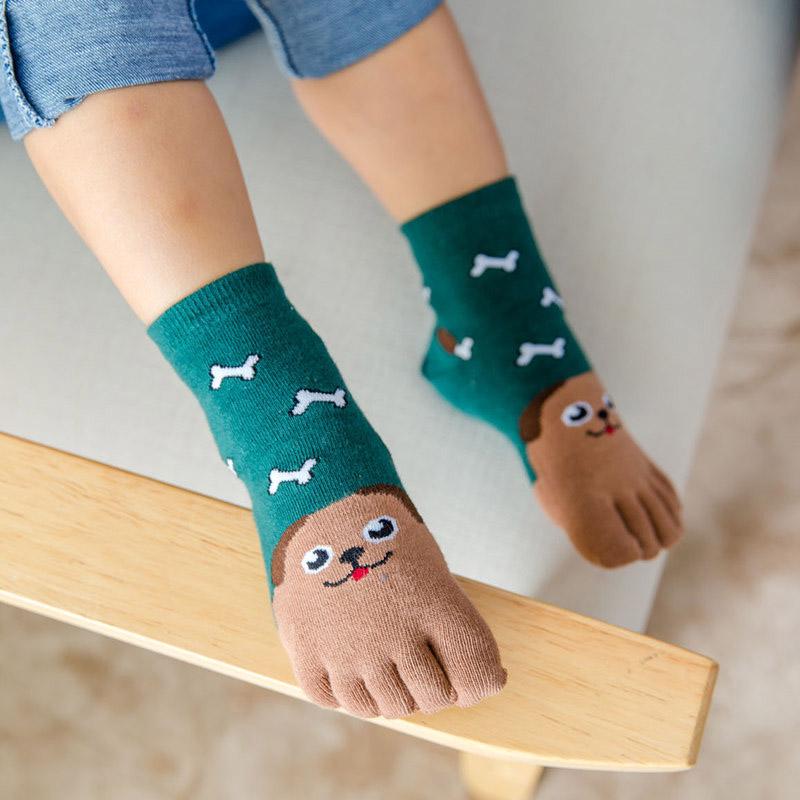 Five Fingers Sock Kids Baby Soft Hot New Boys Girls Toddler Cartoon Animal Toe Socks 1Pair Cotton Hosiery Cute Jewelry Accessory