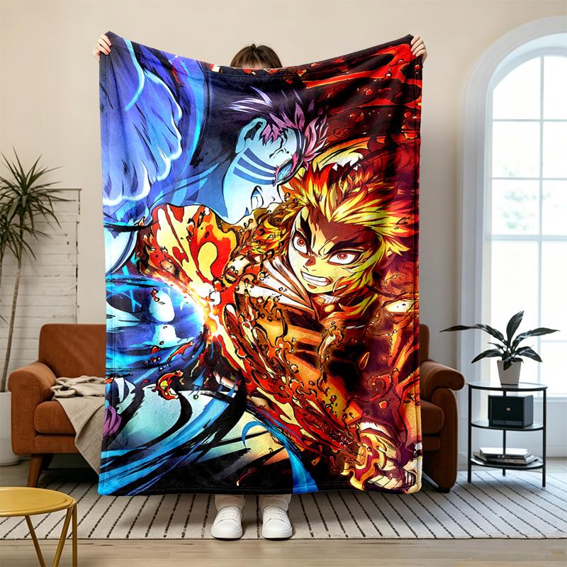 Demon Slayer Soft and comfortable flannel Suitable for sofas living rooms outdoor camping travel and also makes a great anniversary gif