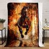 Fiery Galloping Horse Blanket for all seasons blanket lunch break throw gift