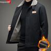 Men's Fleece-Lined Lambswool Jacket: Thick Cotton-Padded Outerwear for Autumn/Winter