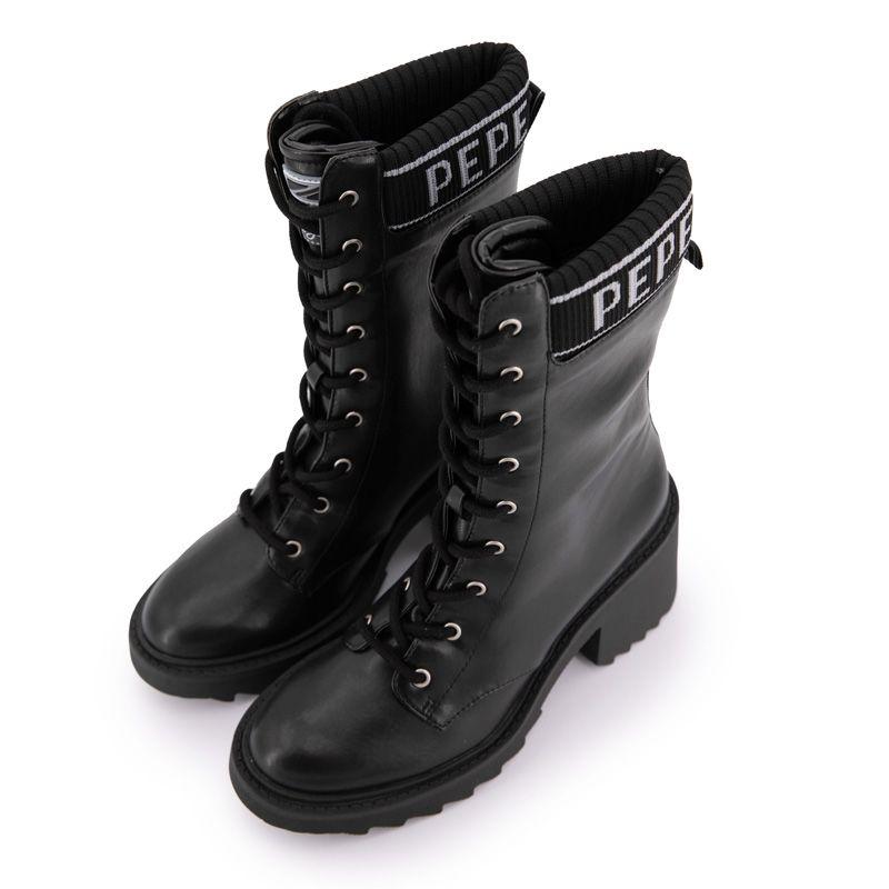 Черные ботильоны с логотипом Boss Женский PEPE JEANS