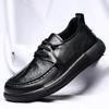 Fashion Genuine Leather Mens Leisure Walk Shoes Spring Summer Male Sneakers Breathable Lace Up Casual Shoes Office Style Business Flats