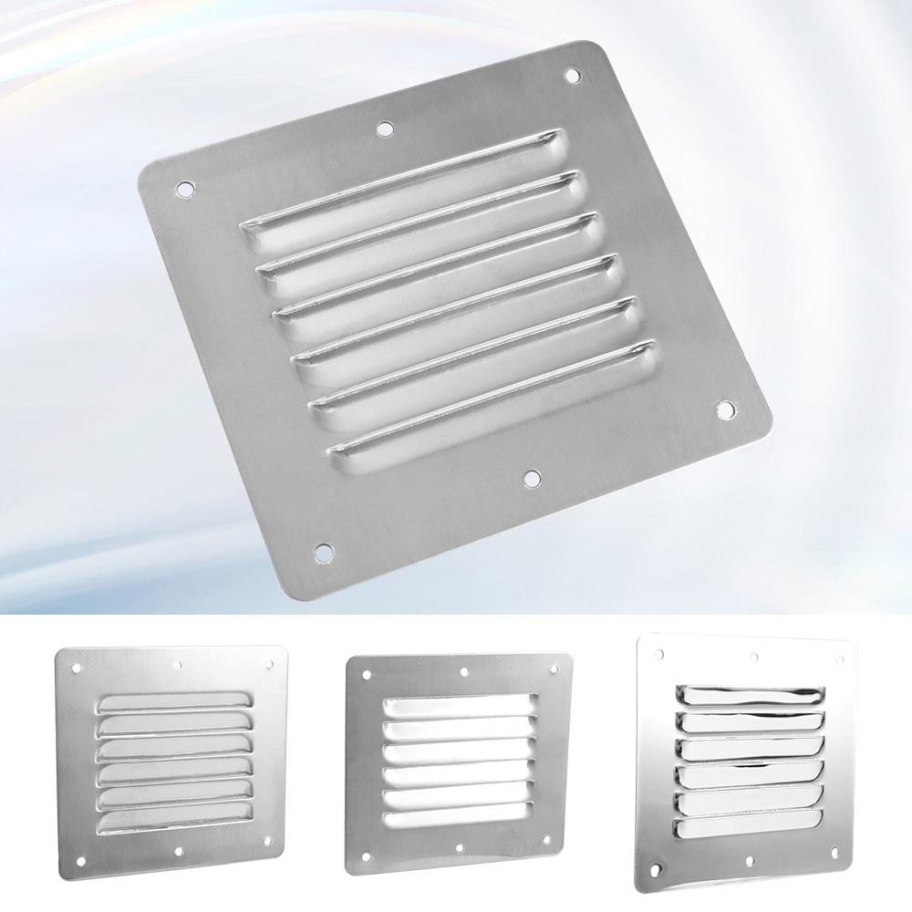 Silver Louvered Vent Cover Square Marine Boat Air Vent Plate Flat Dryer Vent Cover Outdoor