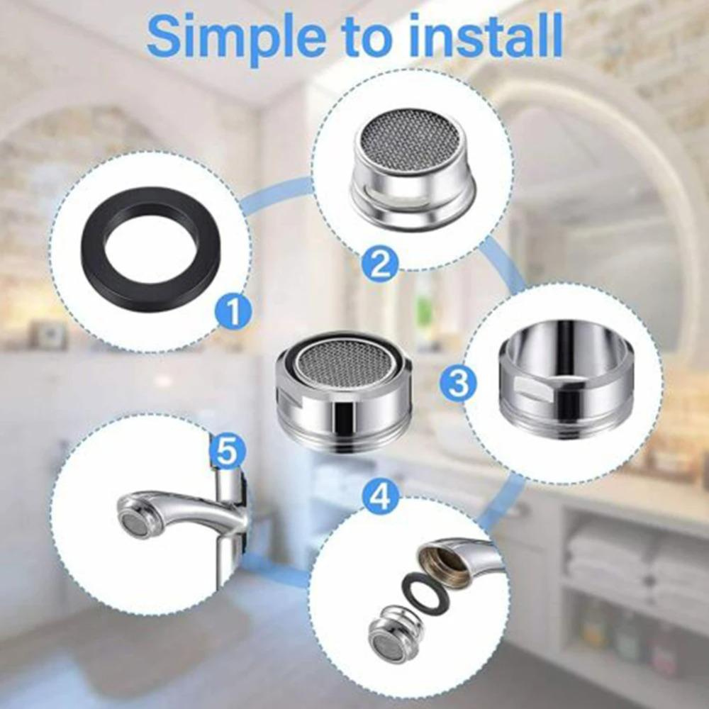 1set Water Saving Aerator Brass Faucet Tap Wrench Replaceable Filter Nozzle Bubbler Wrench Faucet Outlet Replacement