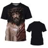 Fashion Jesus 3D Print T Shirt For Men Street Trend Short Sleeves Top Summer Oversized T-Shirt Clothes Casual O-neck Sweatshirt