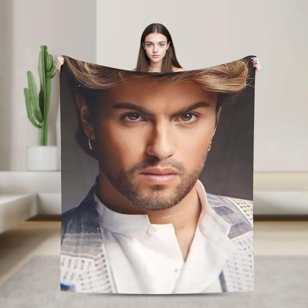 Super Warm BlanketKids Adult Decorative George Michael British Singer Throw Blanket Flannel Bedspread For Outdoor Bed Cover