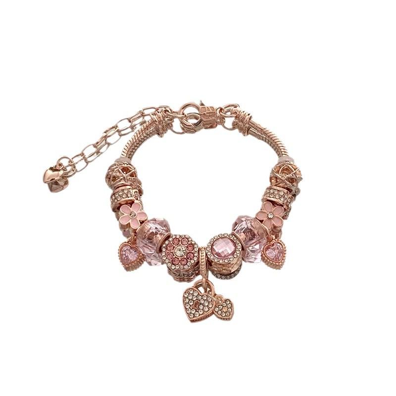 Браслет Panjia из розового золота с подвесками в европейско-американском стиле - DIY Love Design для женщин