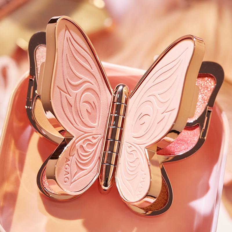 Палетка теней для век AGAG Lucky Koi Butterfly: 6 земляных оттенков в перламутровом, глиттерном, сияющем и матовом финишах для начинающих