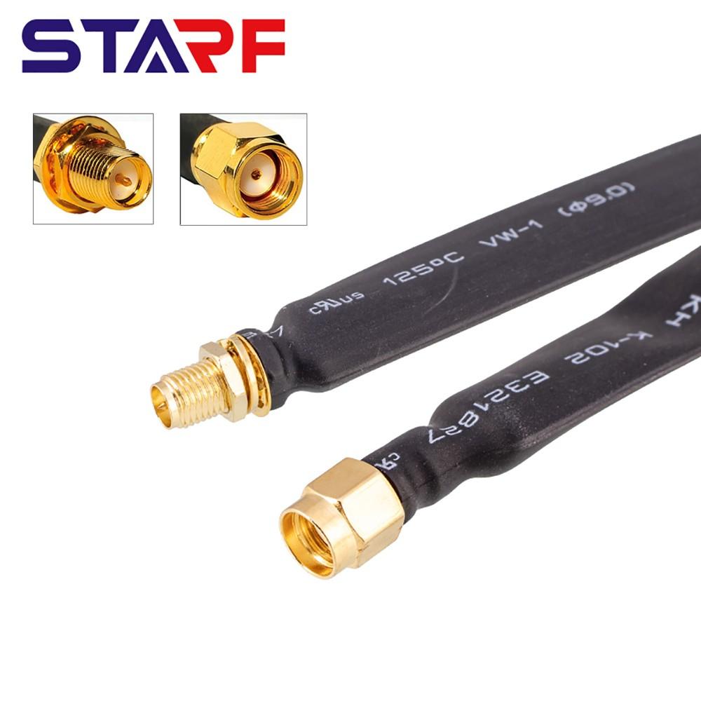 RP-SMA Male To RP-SMA Female 1-pack Flat Coaxial Extension Pigtail 40cm