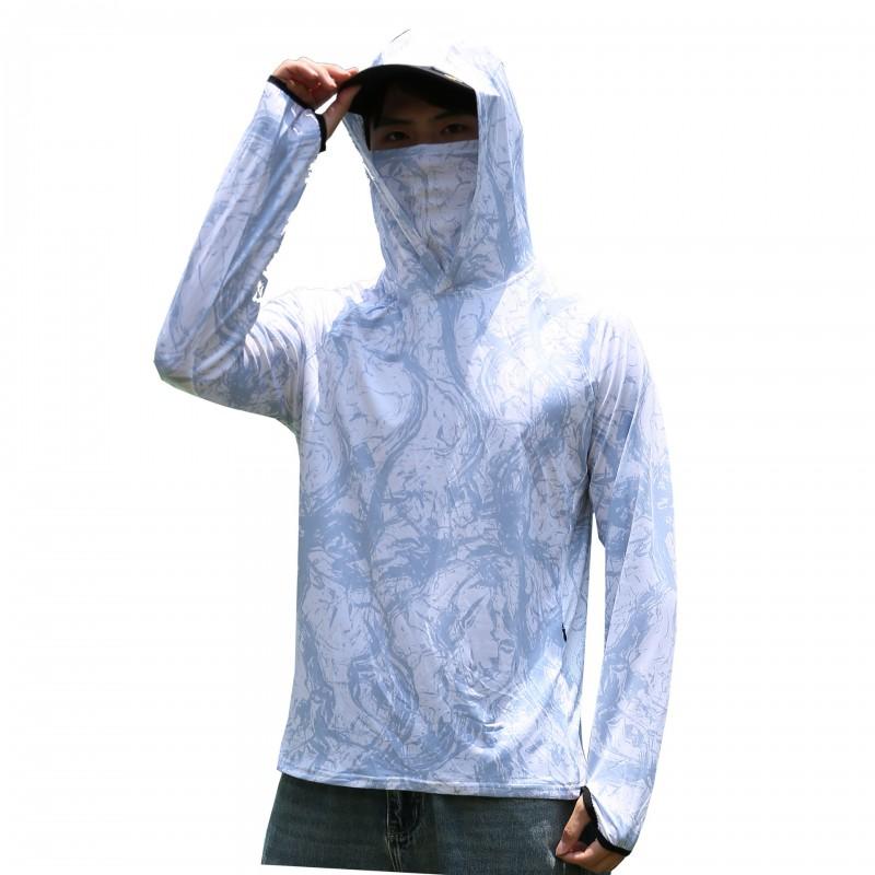 Mens Quick-Dry UV Protection Fishing Shirt - Breathable Bamboo Fiber Lightweight Anti-Mosquito Outdoor Wear