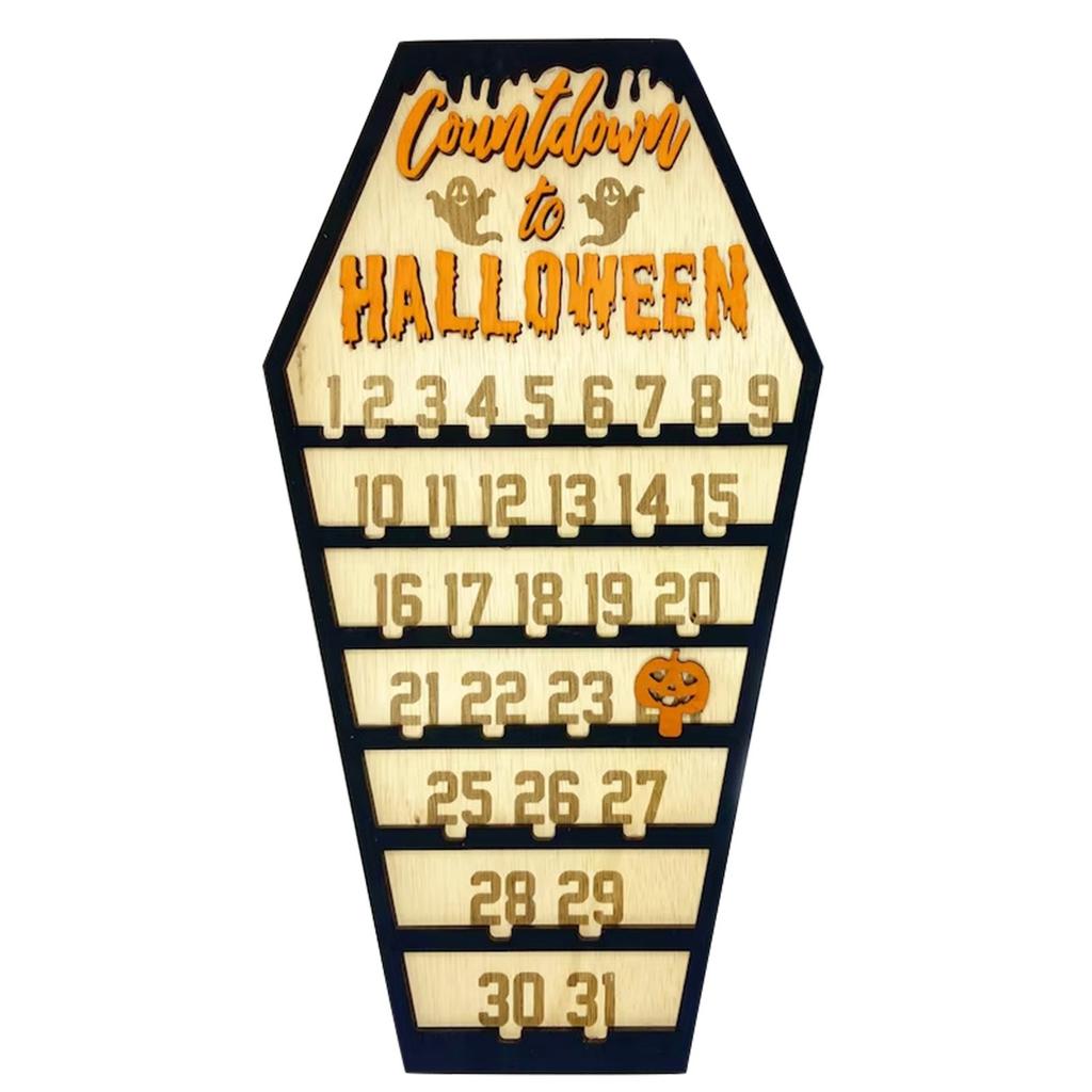Holiday Halloween Wooden Props Decoration Countdown Sign Countdown Calendar