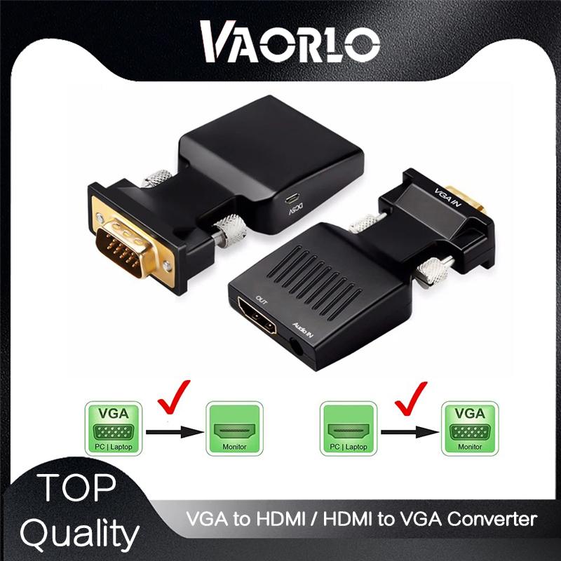 VAORLO Адаптер-конвертер VGA в HDMI и HDMI в VGA для ПК в совместимый с HDTV проектор видеоконвертер