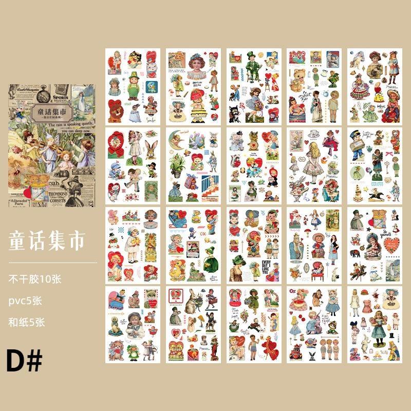 Милая винтажная наклейка «Сказочный ангел» для девочек, декоративные наклейки васи, материал для домашних животных, этикетка для скрапбукинга, дневник, канцелярские принадлежности, альбом