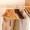 2/4 Wooden Hangers Solid Wood Hangers Clothing Store Wardrobe Wooden Clothes Hangers Home Seamless Adult Clothes Rack