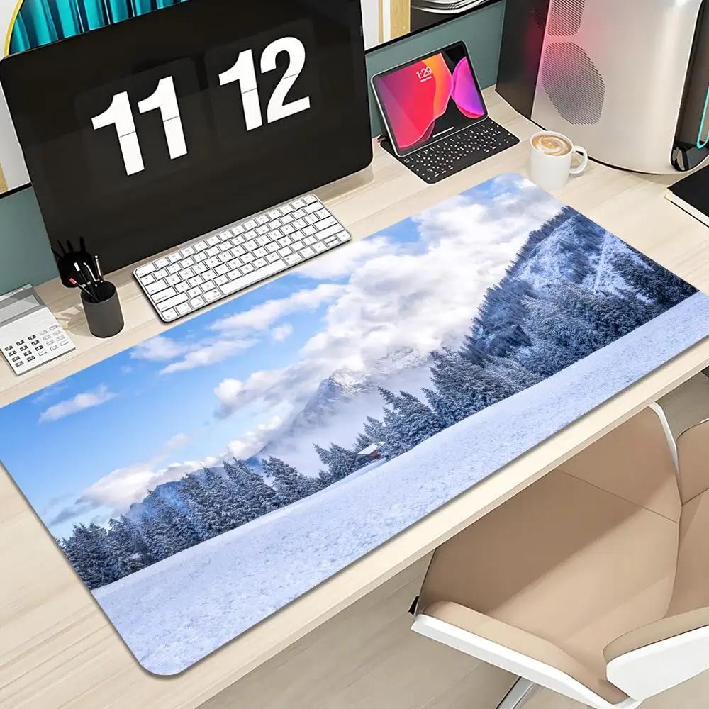Forest Snow Scene Mouse Pad Keyboard Mousepad large X mm Desk Mat PC Gamer Office Carpet Home Table pad