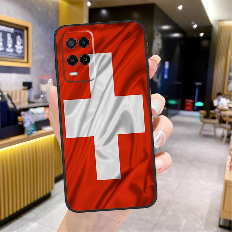 Швейцария Швейцарский флаг Чехол для Oppo A5 Pro A15 A17 A57 A77 A60 A80 A40 A18 A38 A58 A78 A98 A96 A76 A16 A94 A74 A54