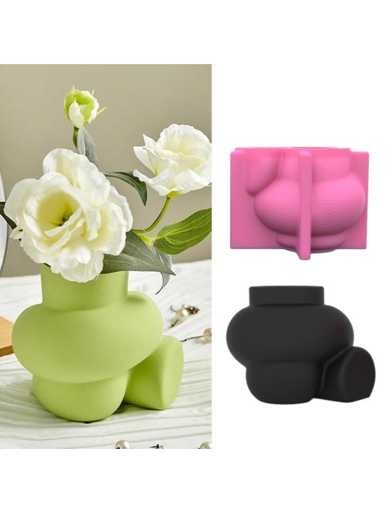 Abstract Art Silicone Vase Mold Unique Decorative Pen Holder Molds Reusable Abstract Art Vase Resin Mold Minimalist Mold