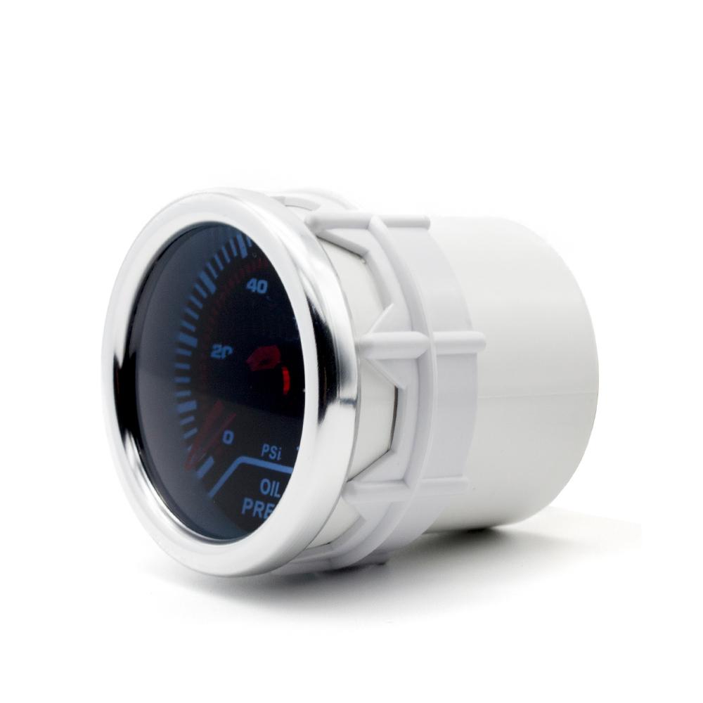 52mm Analog Led White Case Oil Pressure Gauge 12V Mechanical Pointer OIL Press Meter for Racing Smoke Len Car Accessories