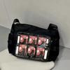 Nylon Transparent Crossbody Bag With Zipper Closure For Daily Use And School Commuting