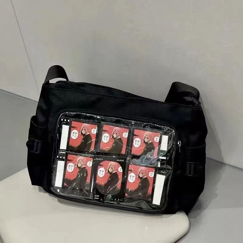 Nylon Transparent Crossbody Bag With Zipper Closure For Daily Use And School Commuting