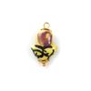 2PCs 304 Stainless Steel & Ceramic Tulip Flower Charms Flora Collection 18K Gold Plated Pendants For DIY Necklace Jewelry Making