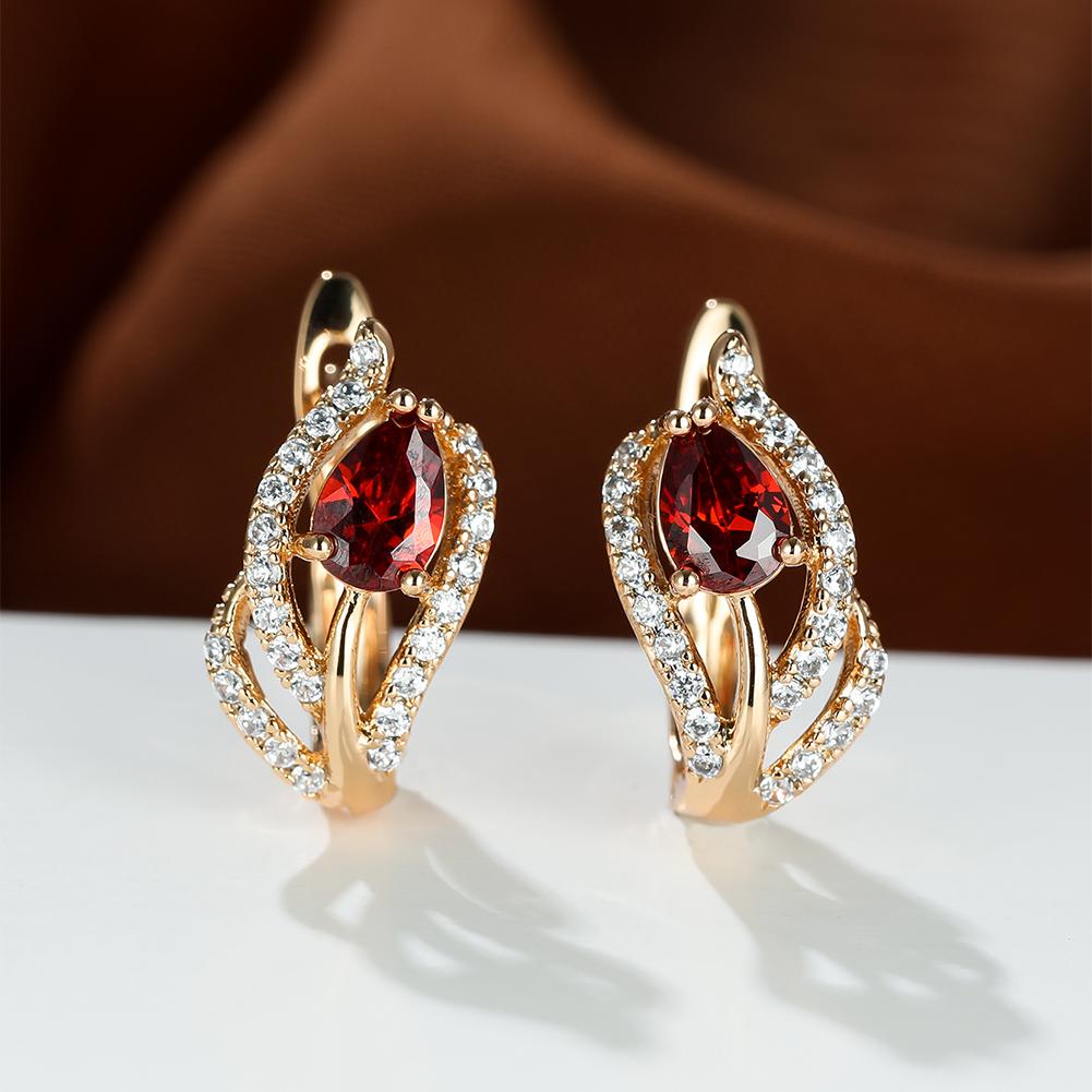 Изысканные женские украшения с каплями воды, красивые красные, синие, фиолетовые каменные серьги, серьги-кольца, романтический подарок на день святого валентина