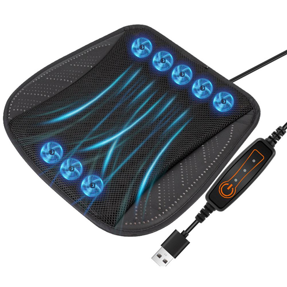 Universal Car Seat Summer Cool Air Seat Cushion With USB Fan Fast Blowing Ventilation Seat Cooling Refrigerated Car Seat