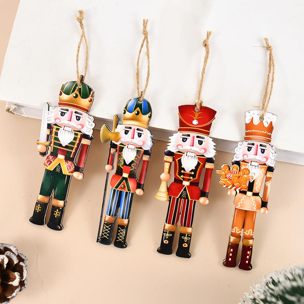 12 шт. Рождественский Щелкунчик, солдат, деревянная подвеска, рождественская елка, подвесное украшение, украшение Навидад для дома, подарок на Новый год