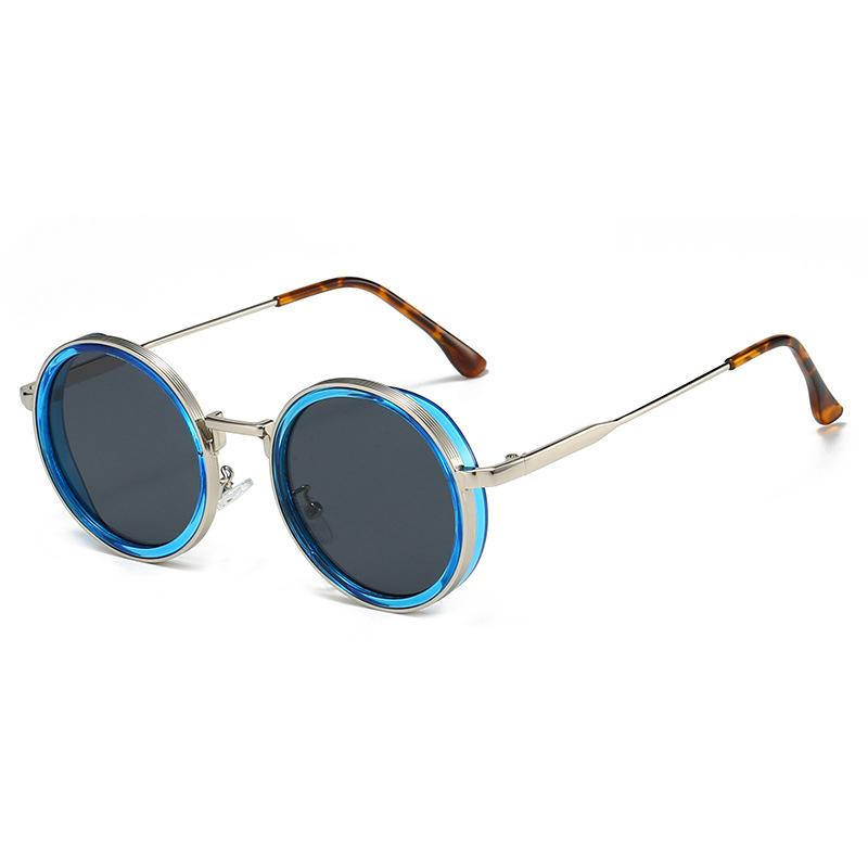 New Round Frame Retro Sunglasses For Men Punk Street Photography Sunglasses Stand For Women High-End Sunglasses M5245