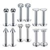 16G Steel Lip Bar Labret Rings Tragus Stud Piercing Jewelry Silver