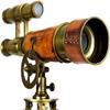 A Vintage Marine Gift Functional Instrument Collectibles Table Decor Leather, Brass Telescope