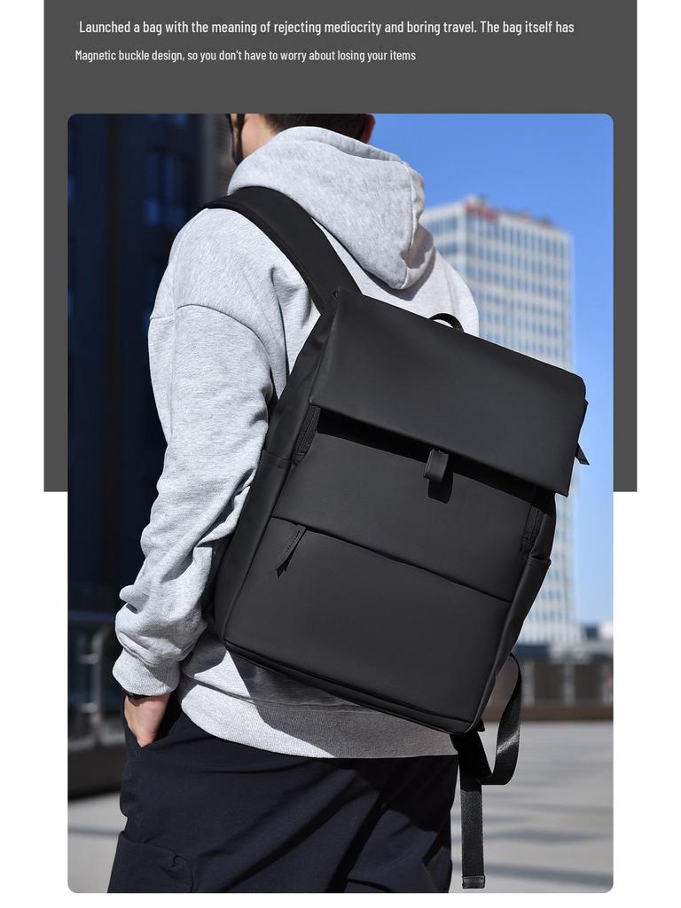 Мужской рюкзак-трансформер с магнитным клапаном для путешествий: Стильный трансграничный дизайн для бизнеса и отдыха.