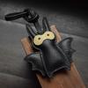 Genuine Leather Keychain In the Shape of a Cute Little Bat Handmade Simple Style for Halloween