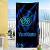 Inter Milan Customize Text Beach Towel Quick-Dry Soft Microfiber