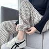 Женские гаремные спортивные брюки с завышенной талией в горошек - Большой размер, Свободный крой, Стройнящие повседневные брюки для весны и осени