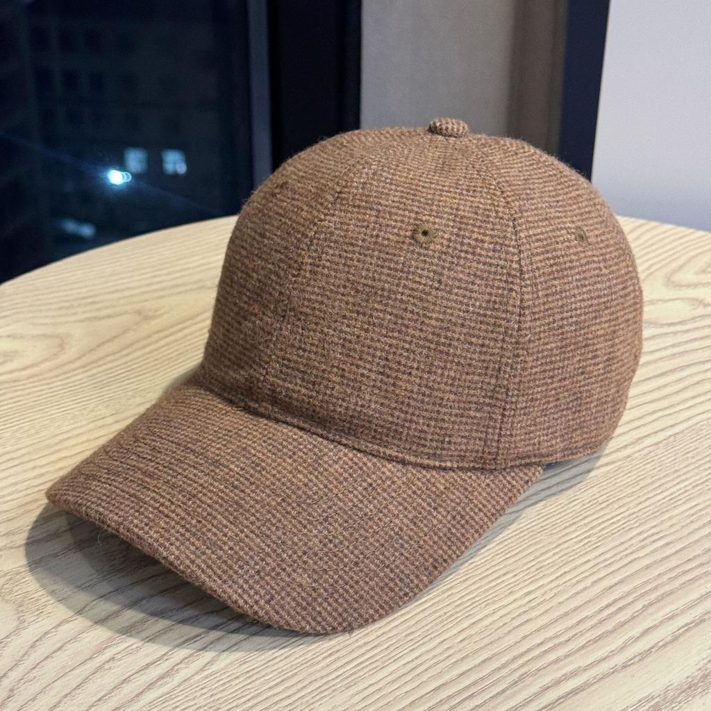 Новая корейская стильная маленькая клетчатая шерстяная бейсболка для женщин высокого качества, углубленная, большого обхвата головы, солнцезащитная кепка с козырьком для мужчин, модная