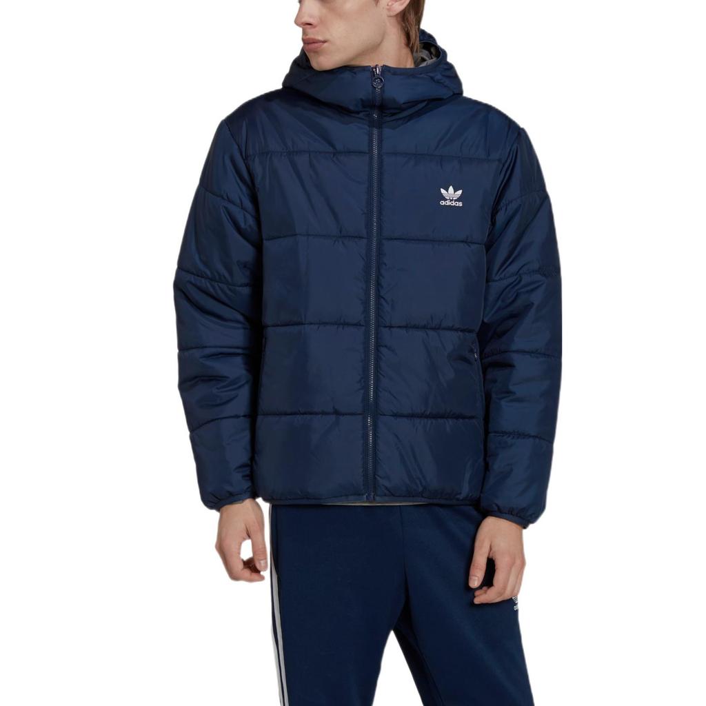 adidas Мужская толстовка с капюшоном Originals Solid Color Logo Zip-Up, синяя, HM2462