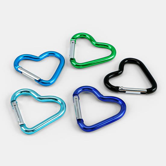 20 шт. карабин в форме сердца, прочный алюминиевый брелок с пружинным крючком для рюкзака