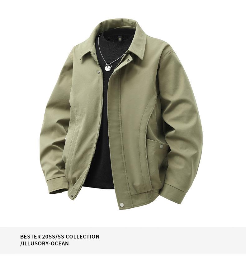 Мужская модная американская повседневная куртка с лацканами - весенняя рабочая одежда для пилотов, доступны большие размеры