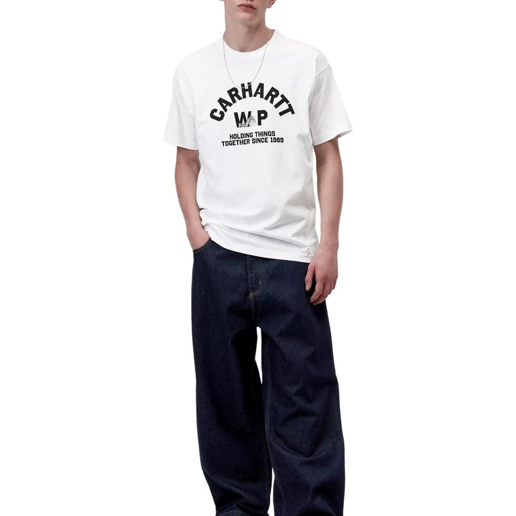 Carhartt WIP SS26 Футболка-столб Весна/Лето Свободный крой Графический принт с логотипом на груди Короткий рукав Унисекс Футболка I037542-02-XX