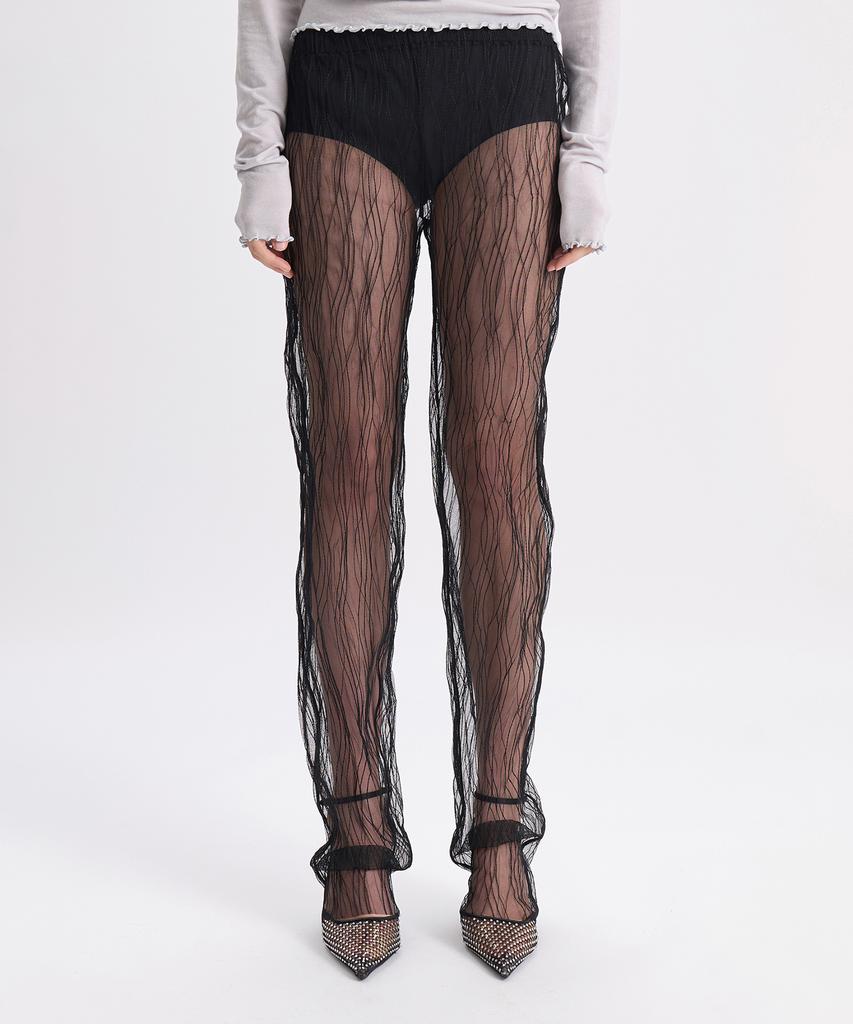 GYEONG Tulle Slim Pants_Black