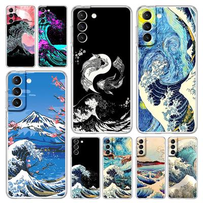 Золотой чехол Great Wave Kanagawa Surf для телефона Samsung Galaxy S22 S21 S20 FE Ultra 5G S10 S10E S9 S8 Plus Note 10 20 прозрачный чехол