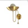 Modern Brass Wall Sconce Mid Century Globe Wall Light Fixture Home Decor Bedside Sconce Lamp Handmade Frosted Glass Shade Vanity Lamp